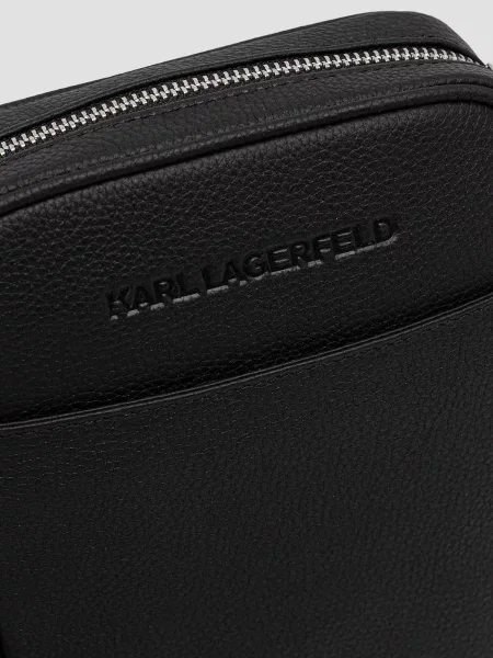 Шкіряна сумка Karl Lagerfeld чорна