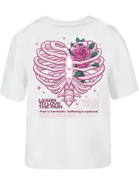 Mister Tee Tričko Heart Cage Rose zelená / ružová / tmavoružová biela