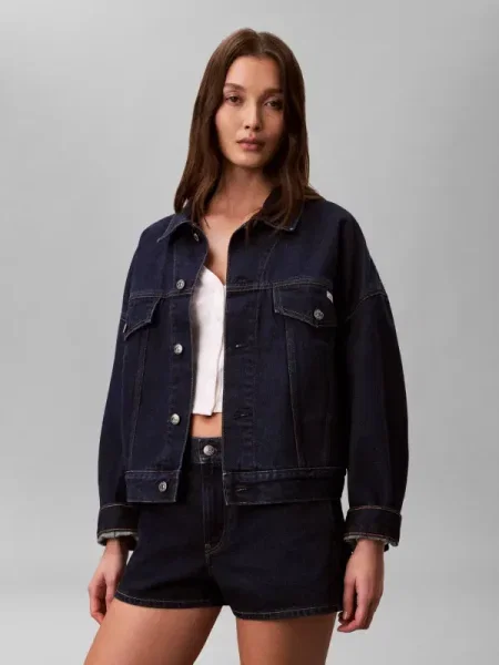 Calvin Klein Jeans De blugi geacă TRUCKER | Relaxed fit negru