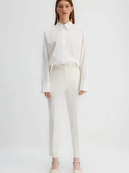 Pantaloni Trendyol cu talie înaltă gri