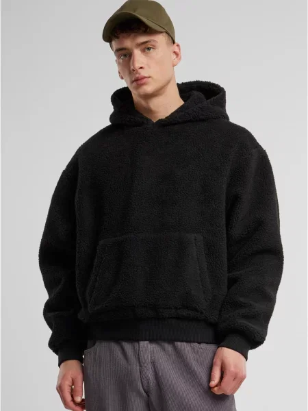 Medvjedić majica s kapuljačom Urban Classics crna