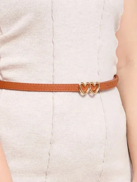 Curea Resti cu motiv cu inimi maro