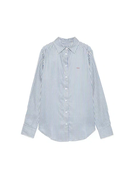 Haftowana koszula Maison Labiche w paski niebieska