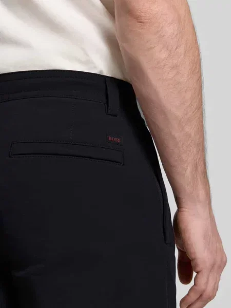 Chinosy z prostymi nogawkami z trokiem model „CHINO” Boss Orange czarne