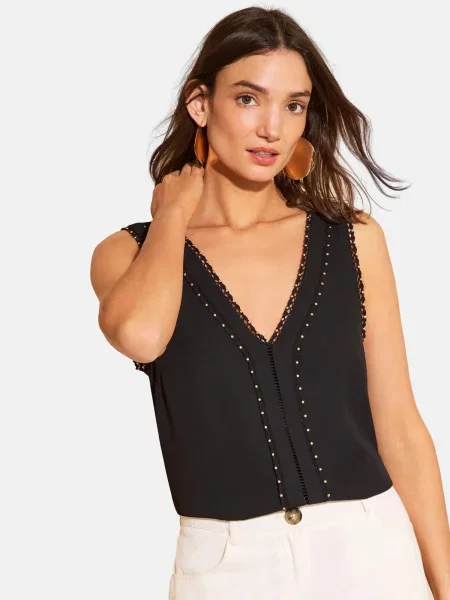 Love & roses Top negru