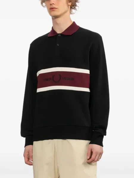 Tricou polo Fred Perry cu broderie negru
