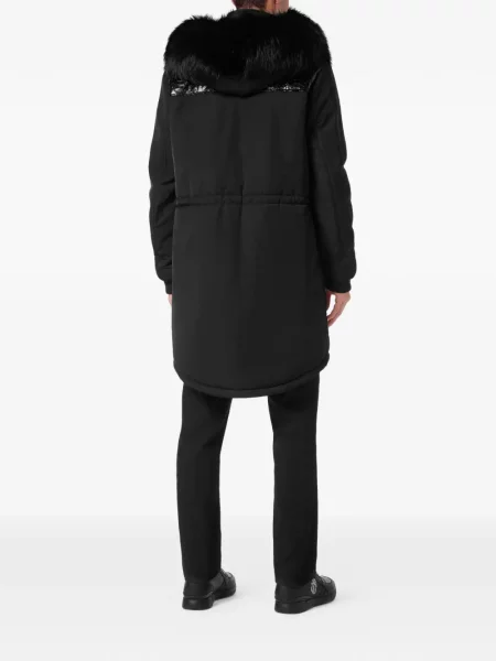 Geacă parka Billionaire cu glugă cu blană negru