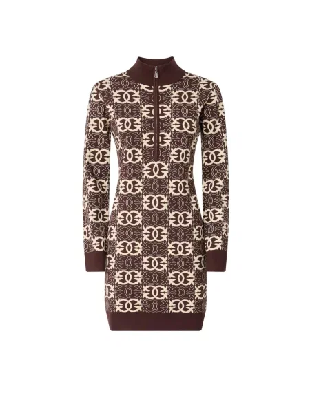 PINKO Šaty PINKO REIMS ABITO JACQUARD ABITO' hnědá