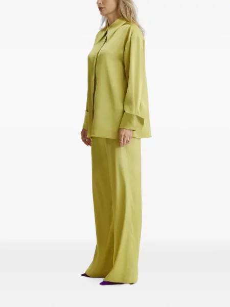 Pijamale Cuanna de mătase verde