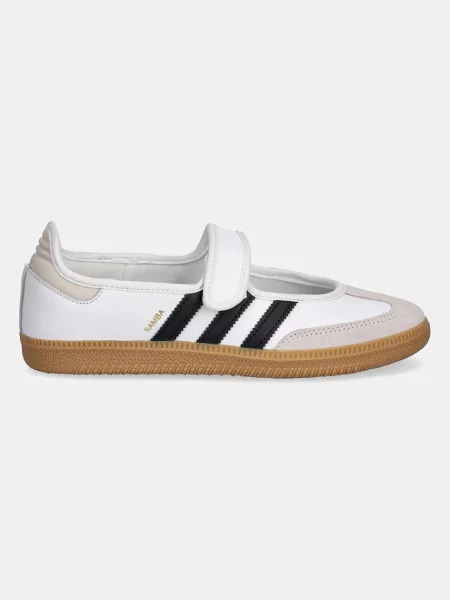 Kožené baleríny adidas Originals Samba Jane bílé