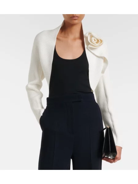 Pulover Max Mara cu model floral tricotate alb