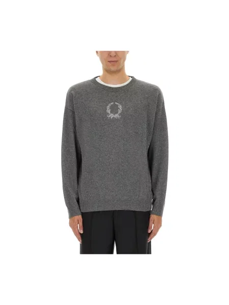 Sweter Moschino wełniany szary