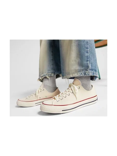 Granátové plátěné retro tenisky Converse Chuck 70 béžové