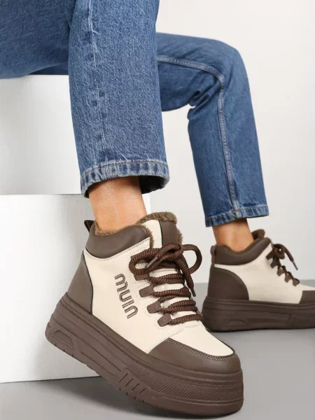 Botine Leavinael cu maro bej