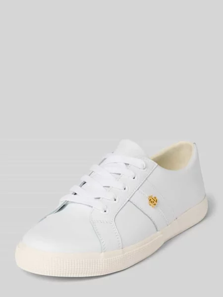 Lauren Ralph Lauren Buty skórzane Janson II na płaskiej podeszwie biały