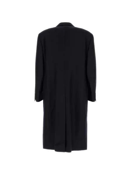 Вълнено двуредно палто Giorgio Armani синьо