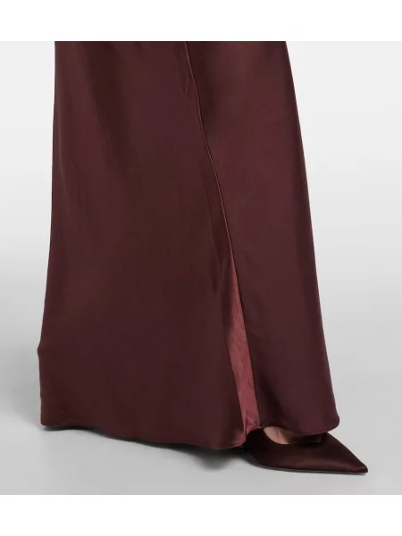 Rochie Self-portrait din satin maro