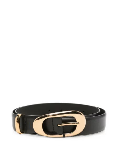 Cu centură curea Twinset din piele cu cataramă negru