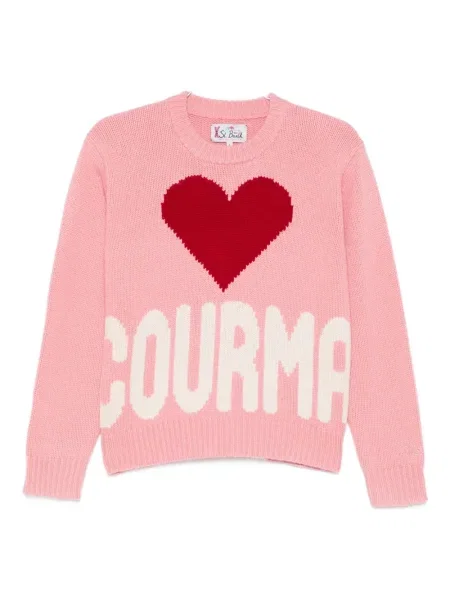Pulover Mc2 Saint Barth cu motiv cu inimi roz