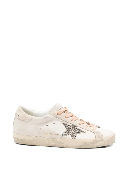Sneakerși Golden Goose cu șireturi din dantelă auriu