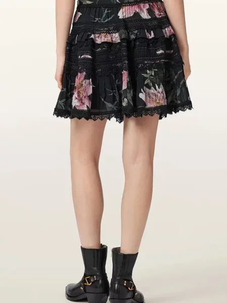 AllSaints fustă din modal ZORA negru