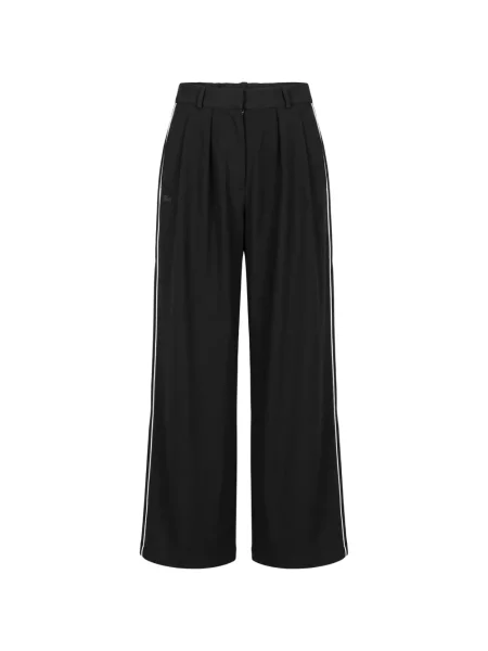 Pantaloni Lacoste cu dungi cu autograf negru