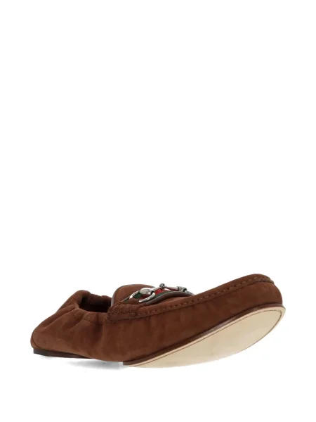 Pantofi loafer Gucci din piele de căprioară maro