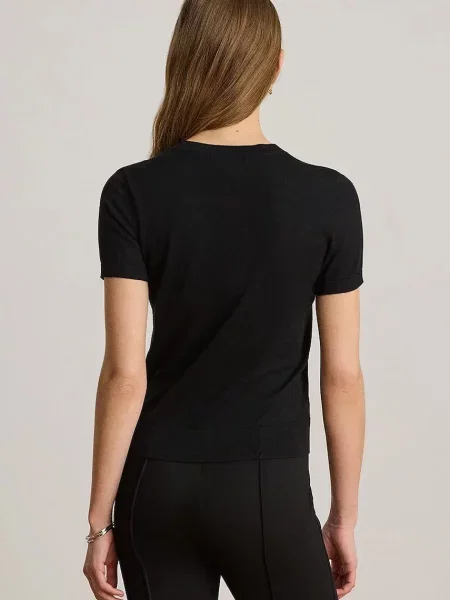 Lauren Ralph Lauren sveter s krátkym rukávom dámsky s modalom čierna
