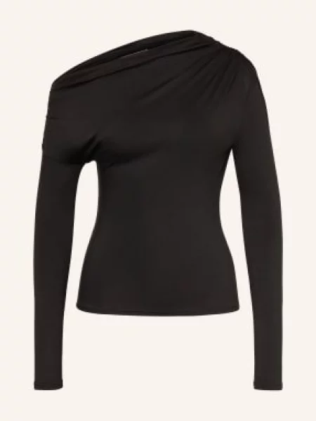 Patrizia Pepe Koszulka Z Jednym Ramiączkiem Maglia schwarz czarna