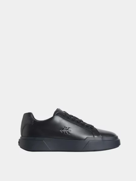 Шкіряні Кеди низькі Calvin Klein CHUNKY CUPSOLE LACEUP LTH чорний