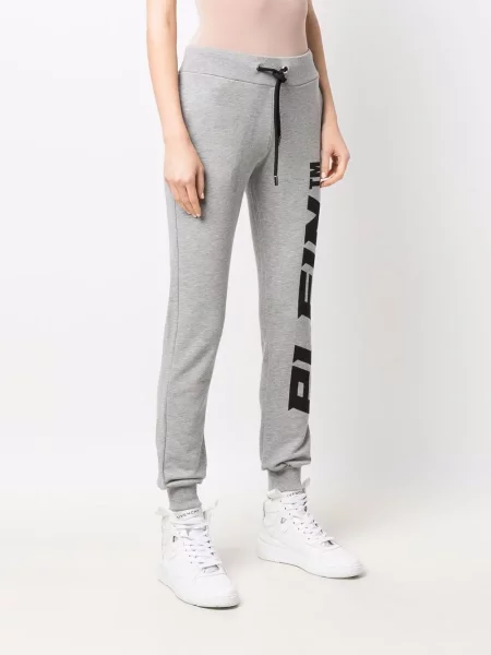 Joggery Philipp Plein z nadrukiem z dżerseju szare