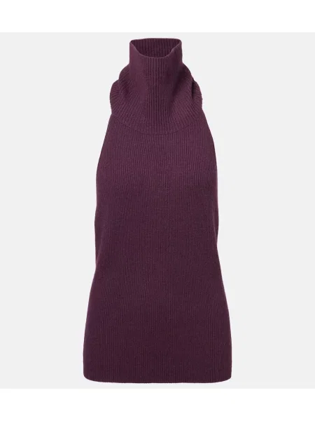 Top Lisa Yang din cașmir maro