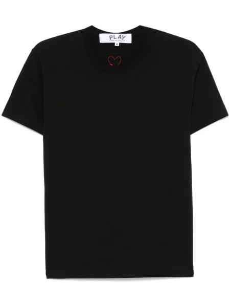 Tricou Comme Des Garcons Play cu motiv cu inimi negru