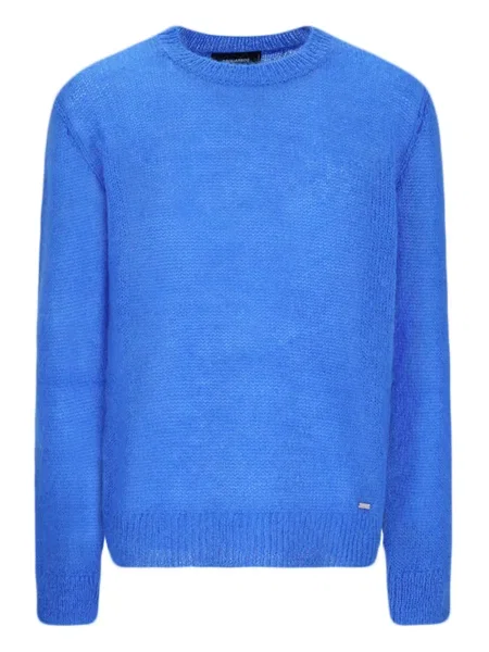 Pulover Dsquared2 cu decolteu rotund albastru
