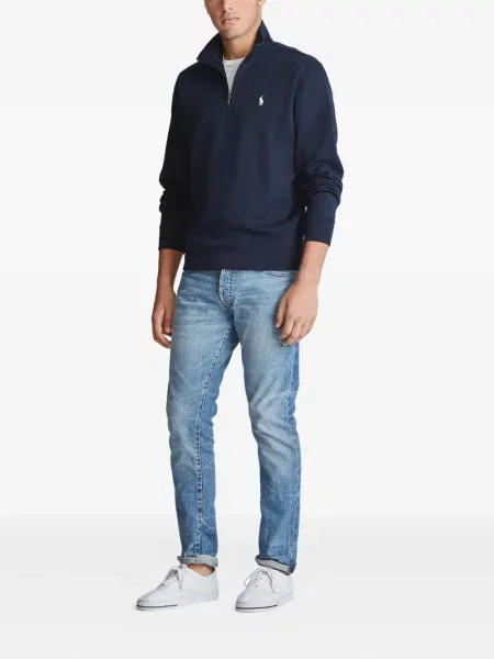 Iš natūralios odos trumpas dryžuotos polo marškinėliai Polo Ralph Lauren pilka