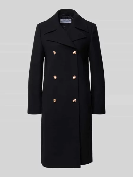 Krótki płaszcz z złotymi ozdobnymi Jake*s Collection czarny