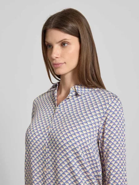 Bluzka koszulowa o kroju regular fit z wykładanym kołnierzem Milano Italy błękitna