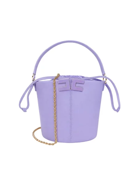 Kapelusz Elisabetta Franchi z logo fioletowy