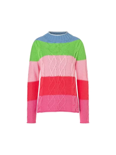 Dzianinowy sweter Lieblingsstück w paski z paskiem