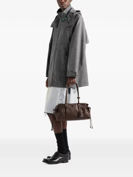Shopper kabelka Prada hnedá