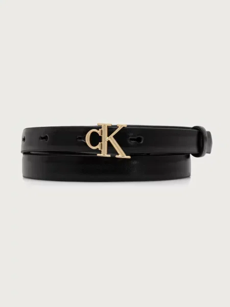 Curea Calvin Klein Round Ck Buckle Smooth negru