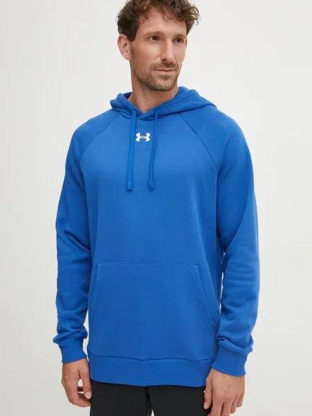 Суичър с качулка Under Armour с качулка синьо