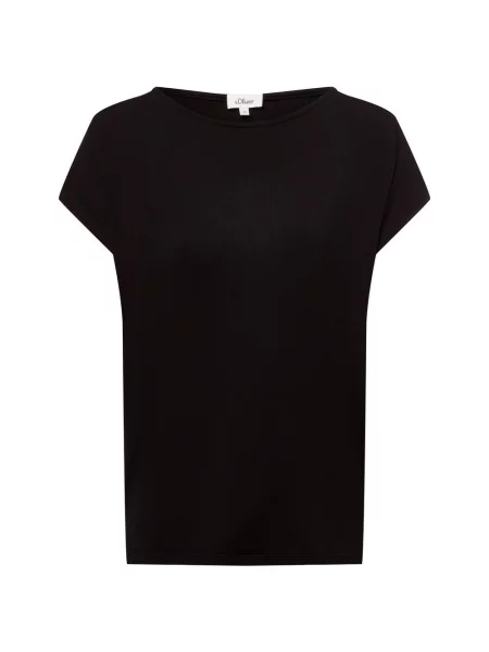 T-shirt z obniżoną linią ramion S.oliver Red Label czarna