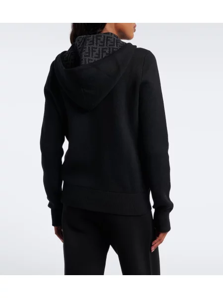 Hoodie Fendi iz kašmirja črna