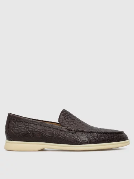 Шкіряні туфлі Loro Piana коричневі