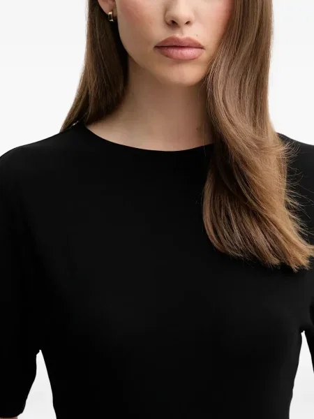 Къс костюм мини рокля Emporio Armani с драперии черно