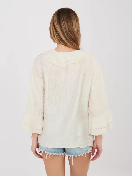 Cămașă Italy Moda boho bej