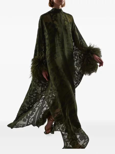 Rochie maxi Taller Marmo cu pene verde