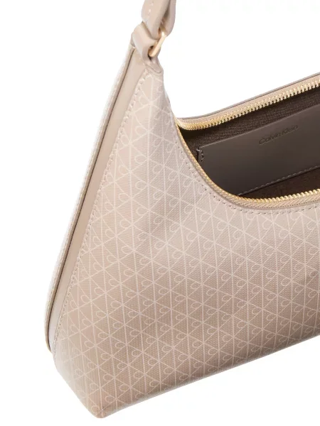 Geantă Calvin Klein Emblem Aop Conv Shoulder Bag bej