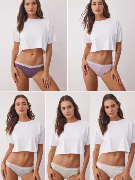 Trendyol Slip Briefs gri amestecat / verde pastel / lila / mov pastel alb